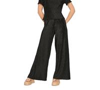 PixieGirl Petite Black Zig Zag Plisse Wide Leg Trousers Petite