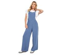 PixieGirl Petite Blue Acid Wash Wide Leg Dungarees Petite