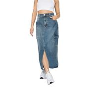 PixieGirl Petite Blue Denim Cargo Midi Skirt Petite