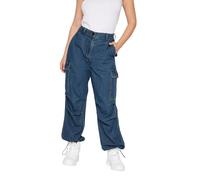 PixieGirl Petite Blue Denim Parachute Trousers Petite