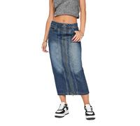 PixieGirl Petite Blue Denim Zip Front Midi Skirt Petite