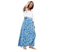 PixieGirl Petite Blue Floral Print Low Yoke Maxi Skirt Petite