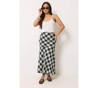 Pixiegirl Petite Blurred Check Maxi Skirt In Black Black
