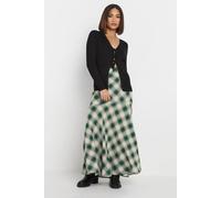 Pixiegirl Petite Blurred Check Maxi Skirt In Green Green 18