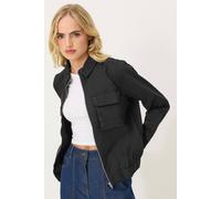 PixieGirl Black Bomber Collared Jacket Petite