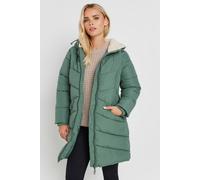 Pixiegirl Petite Borg Hooded Coat In Green Green 16