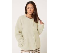 Pixiegirl Petite Borg Jacket In Ivory Ivory