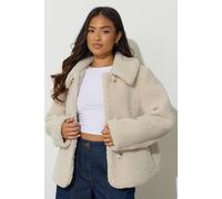 Pixiegirl Petite Borg Jacket In Light Sand Light Sand 14