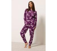 Pixiegirl Petite Bow Print Pyjama Set & Scrunchie In Purple Purple