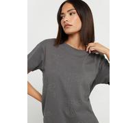Pixiegirl Petite Bow Studded T-Shirt In Grey Grey 12