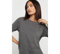 Pixiegirl Petite Bow Studded T-Shirt In Grey Grey 8