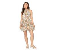 PixieGirl Petite Brown Animal Print Halterneck Mini Dress Petite