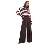 PixieGirl Petite Brown Wrap Pleated Wide Leg Trousers Petite