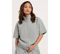 Pixiegirl Petite Brushed Funnel Neck Jacket In Grey Grey