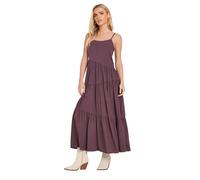 PixieGirl Petite Burgundy Red Acid Wash Asymmetric Tiered Maxi Dress Petite