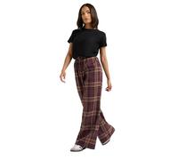 PixieGirl Petite Burgundy Red Check Wide Leg Trousers Petite