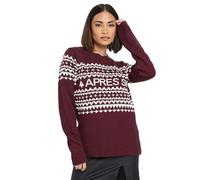 PixieGirl Petite Burgundy Red Knitted 'Apres Ski' Slogan Jumper Petite