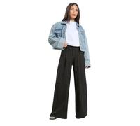 PixieGirl Petite Burgundy Red Pinstripe Palazzo Wide Leg Trousers Petite