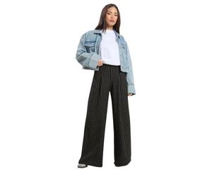 PixieGirl Petite Burgundy Red Pinstripe Palazzo Wide Leg Trousers Petite