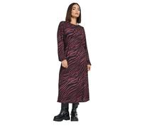PixieGirl Petite Burgundy Red Zebra Print Long Sleeve Midi Dress Petite