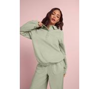 Pixiegirl Petite Button Collar Sweatshirt In Light Green Light Green