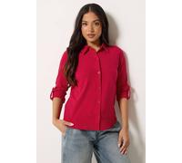 Pixiegirl Petite Button Cotton Shirt In Fuchsia Fuchsia