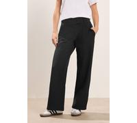 Pixiegirl Petite Button Tab Detail Wide Leg Trousers In Black Black