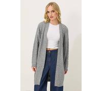 PixieGirl Grey Cable Knit Midi Cardigan Petite