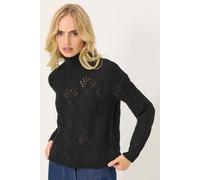 Pixiegirl Petite Cable Knit Jumper In Black Black