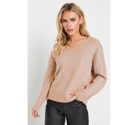 Pixiegirl Petite Cable Knit Jumper In Light Pink Light Pink 16-18