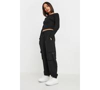 Pixiegirl Petite Cargo Joggers In Black Black