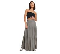 PixieGirl Petite Charcoal Grey Asymmetric Tiered Maxi Skirt Petite