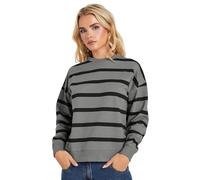 PixieGirl Petite Charcoal Grey Stripe Sweatshirt Petite