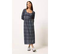 Pixiegirl Petite Check Midi Dress In Dark Grey Dark Grey