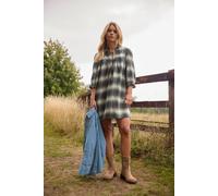 Pixiegirl Petite Check Smock Dress In Blue Blue 10