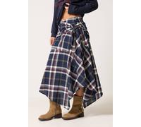Pixiegirl Petite Checkered Scarf Skirt In Blue Blue