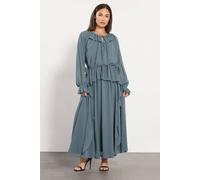 Pixiegirl Petite Chiffon Frill Maxi Dress In Blue Blue 8