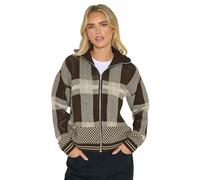 PixieGirl Petite Chocolate Brown Knitted Check Zip Cardigan Petite