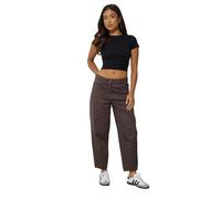 PixieGirl Petite Chocolate Brown Non-Stretch Barrel Jeans Petite