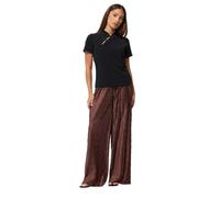 PixieGirl Petite Chocolate Brown Plisse Wide Leg Trousers Petite