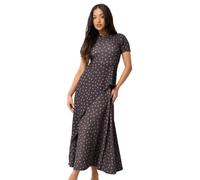 PixieGirl Petite Chocolate Brown Polka Dot Maxi Dress Petite