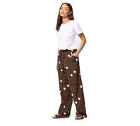 PixieGirl Petite Chocolate Brown Polka Dot Wide Leg Trousers Petite