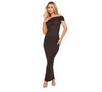 PixieGirl Petite Chocolate Brown Ribbed Maxi Tube Skirt Petite