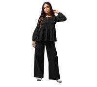 PixieGirl Petite Chocolate Brown Tie Front Cotton Smock Top Petite