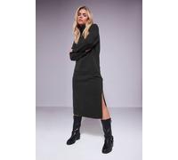 Pixiegirl Petite Chunky Roll Neck Jumper Dress In Black Black 16-18