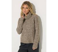 Pixiegirl Petite Chunky Roll Neck Jumper In Brown Brown 12-14