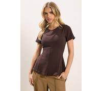 Pixiegirl Petite Cinched Waist Top In Chocolate Chocolate 12