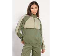 Pixiegirl Petite Colourblock Half Zip Sweatshirt In Green Green 8
