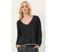 Pixiegirl Petite Contrast Stitch Jumper In Green Green 12-14