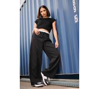 Pixiegirl Petite Contrast Waist Trousers In Black Black 12